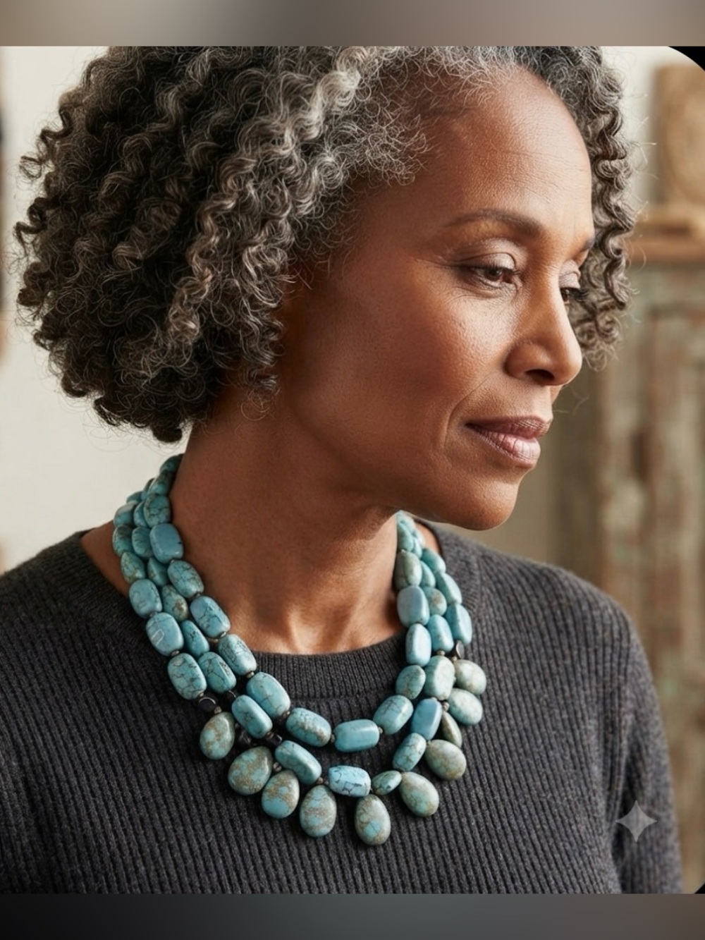 Silpada Faux Turquoise Multi-Strand Statement Necklace -